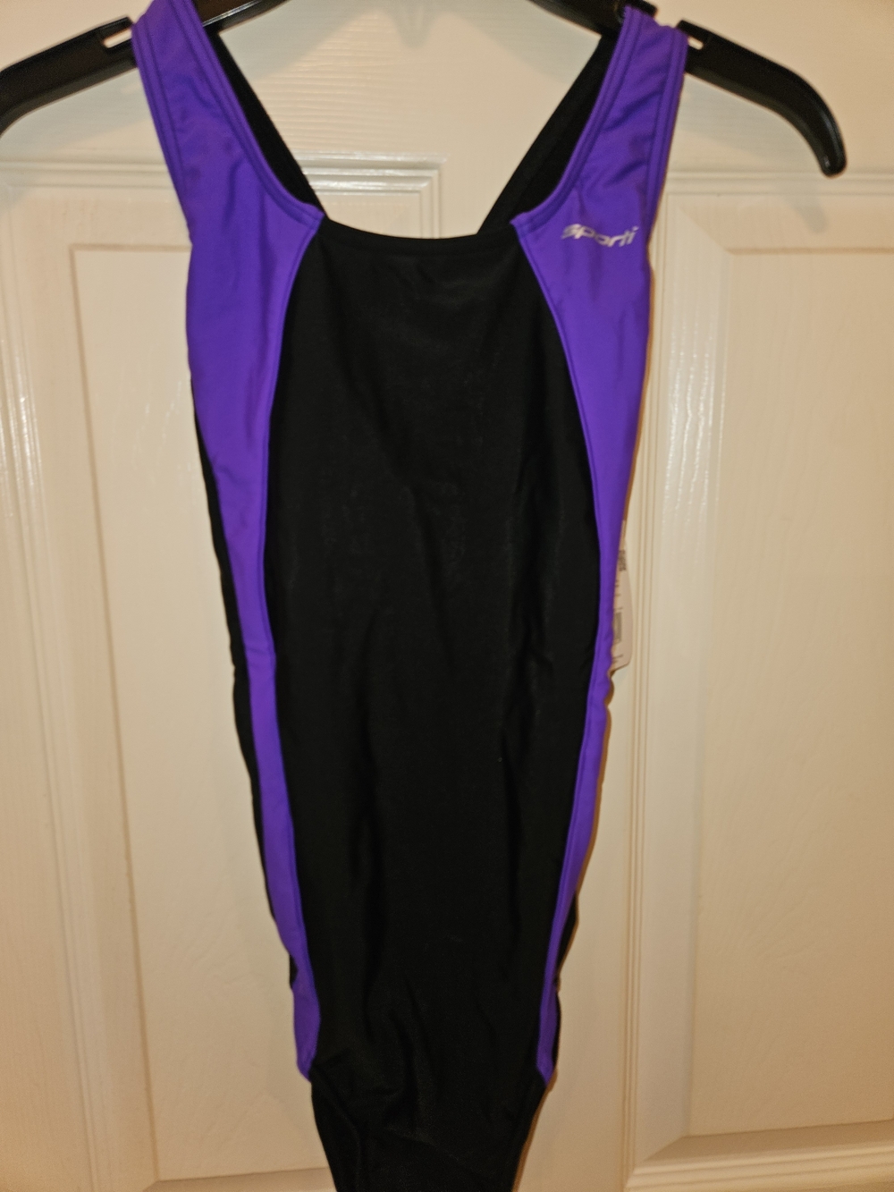 Women's Black and Purple One-Piece Swim Suit
